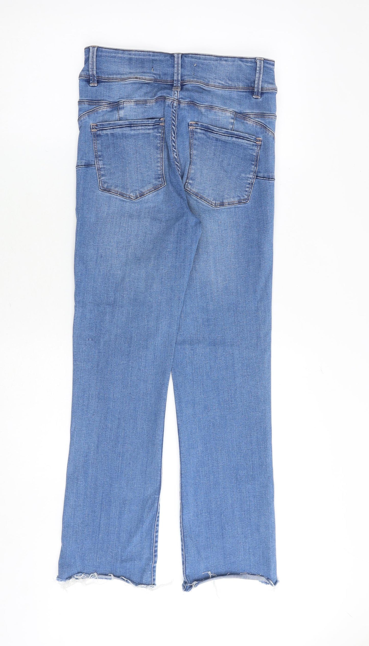 NEXT Womens Blue Cotton Straight Jeans Size 10 Regular Zip