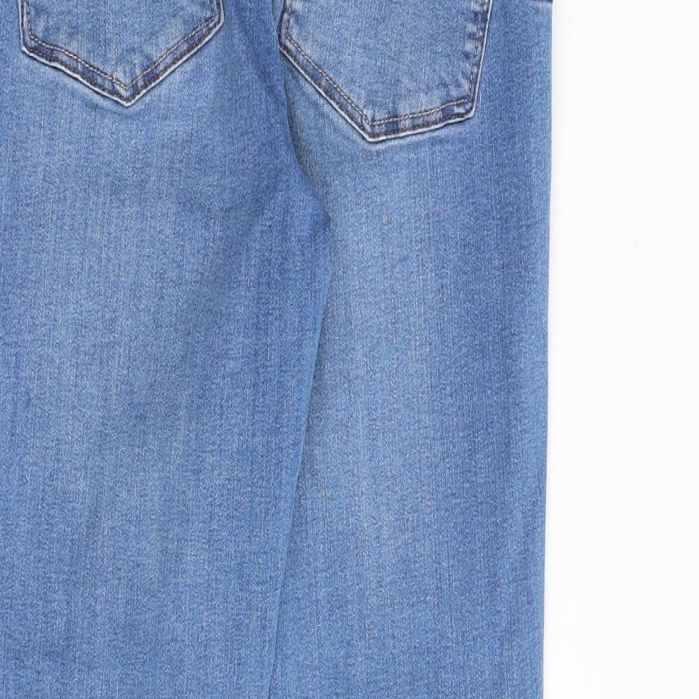NEXT Womens Blue Cotton Straight Jeans Size 10 Regular Zip