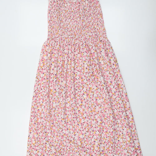 NEXT Womens Pink Floral Polyester Tank Dress Size XS Square Neck Pullover