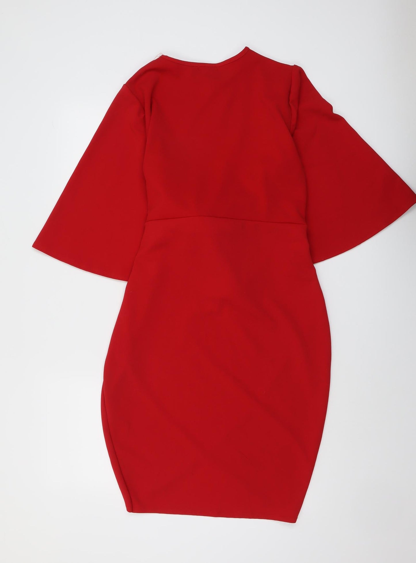 Boohoo Womens Red Polyester Shift Size 16 Round Neck Pullover