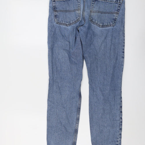 Reclaimed Vintage Womens Blue Cotton Straight Jeans Size 28 in L26 in Regular Button