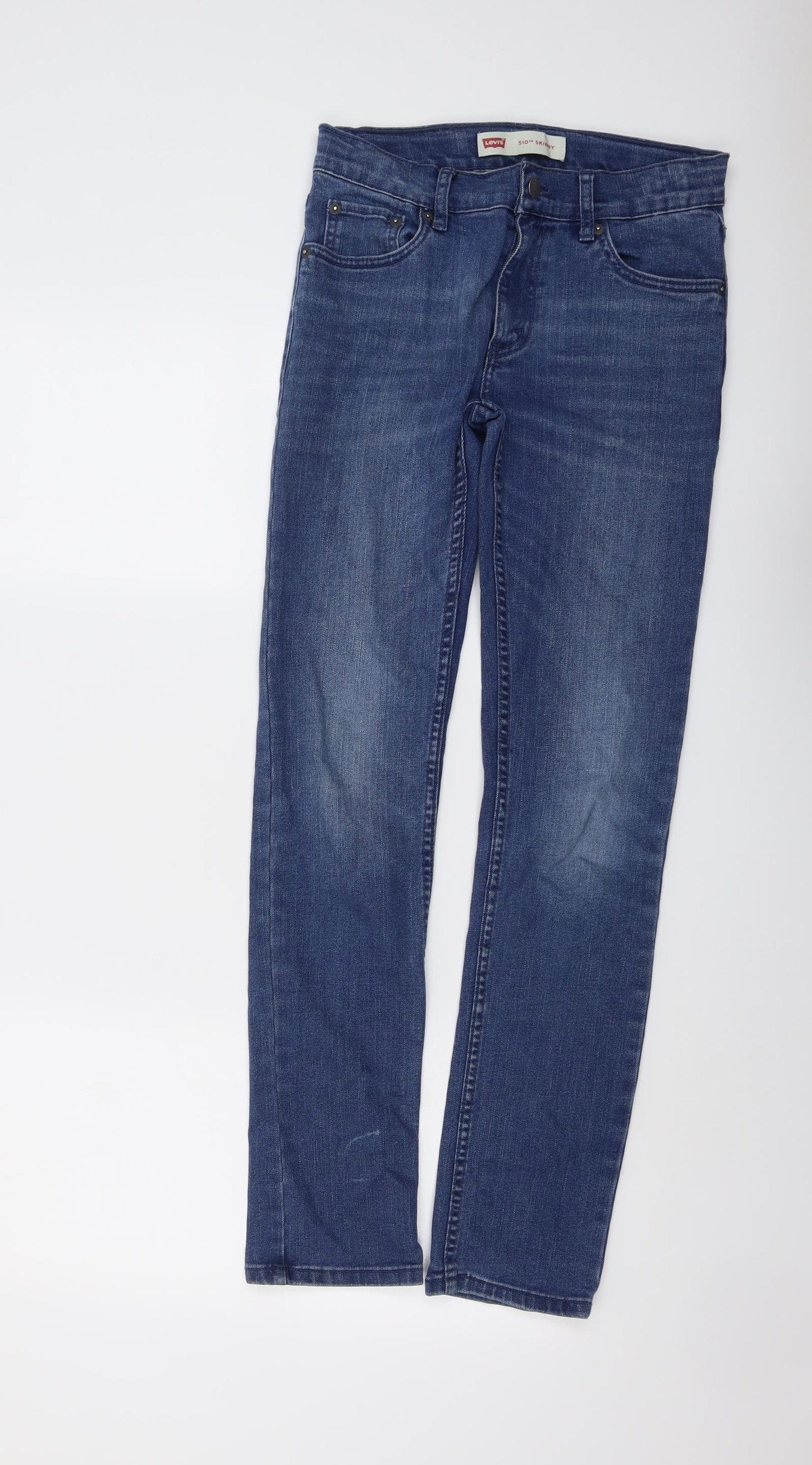 Levi's Boys Blue Cotton Skinny Jeans Size 14 Years Regular Button