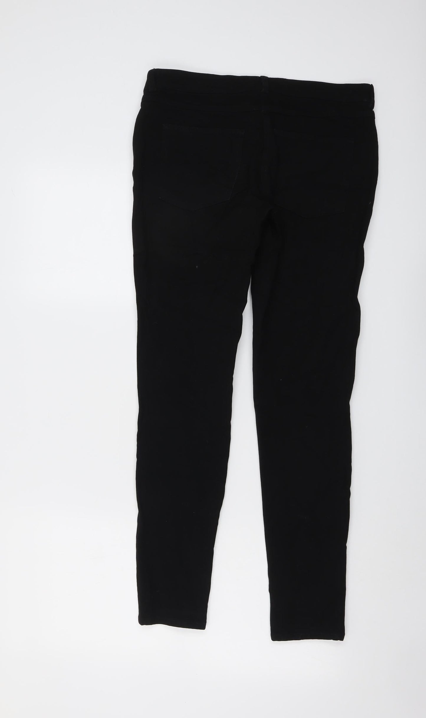 H&M Womens Black Cotton Skinny Jeans Size 10 L28 in Regular Button