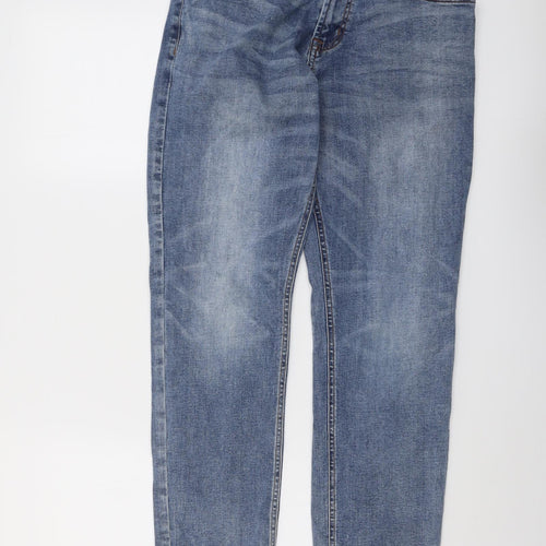 NEXT Mens Blue Cotton Straight Jeans Size 32 in L29 in Slim Button