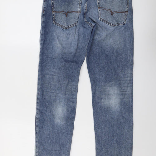 NEXT Mens Blue Cotton Straight Jeans Size 32 in L29 in Slim Button
