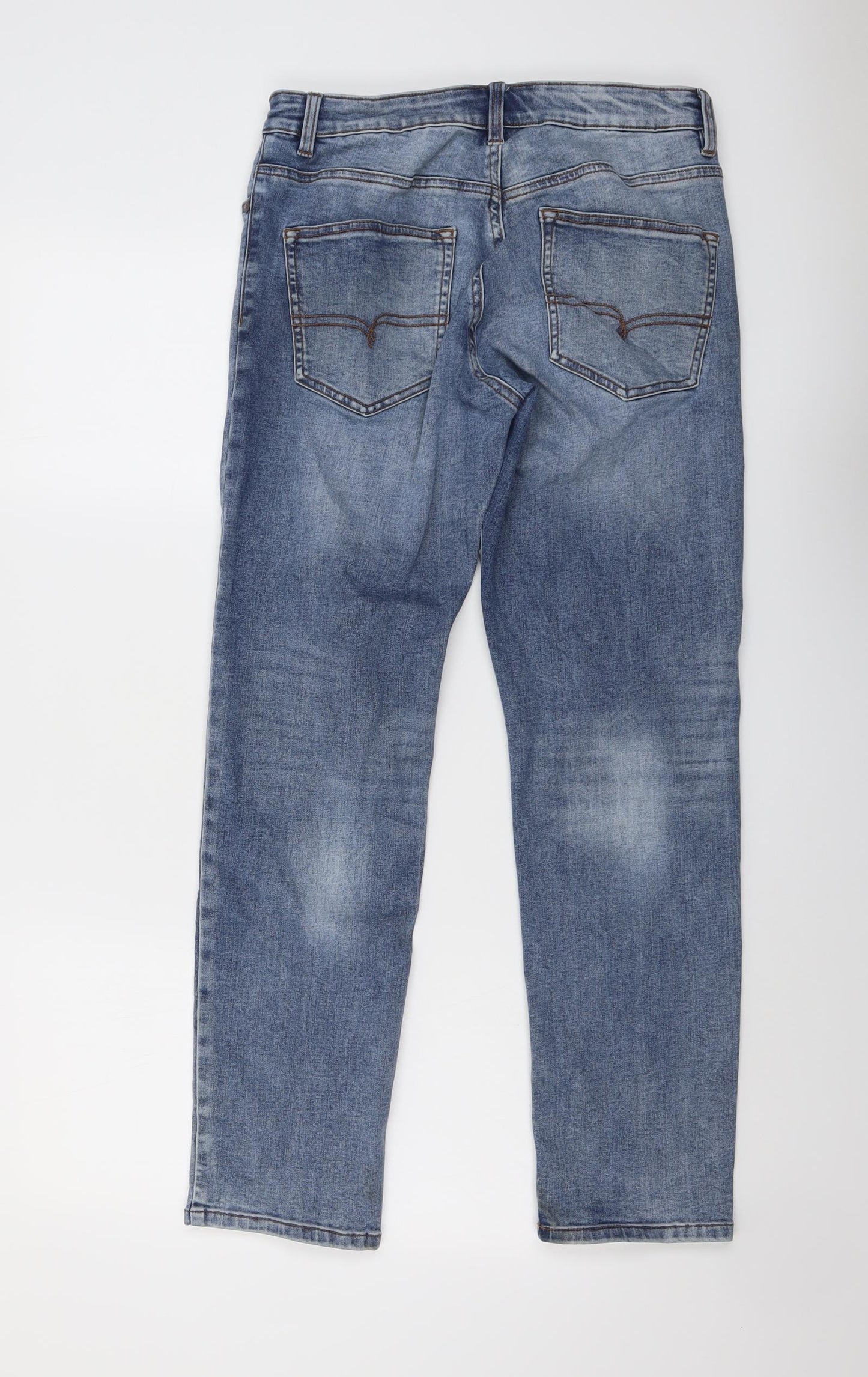 NEXT Mens Blue Cotton Straight Jeans Size 32 in L29 in Slim Button