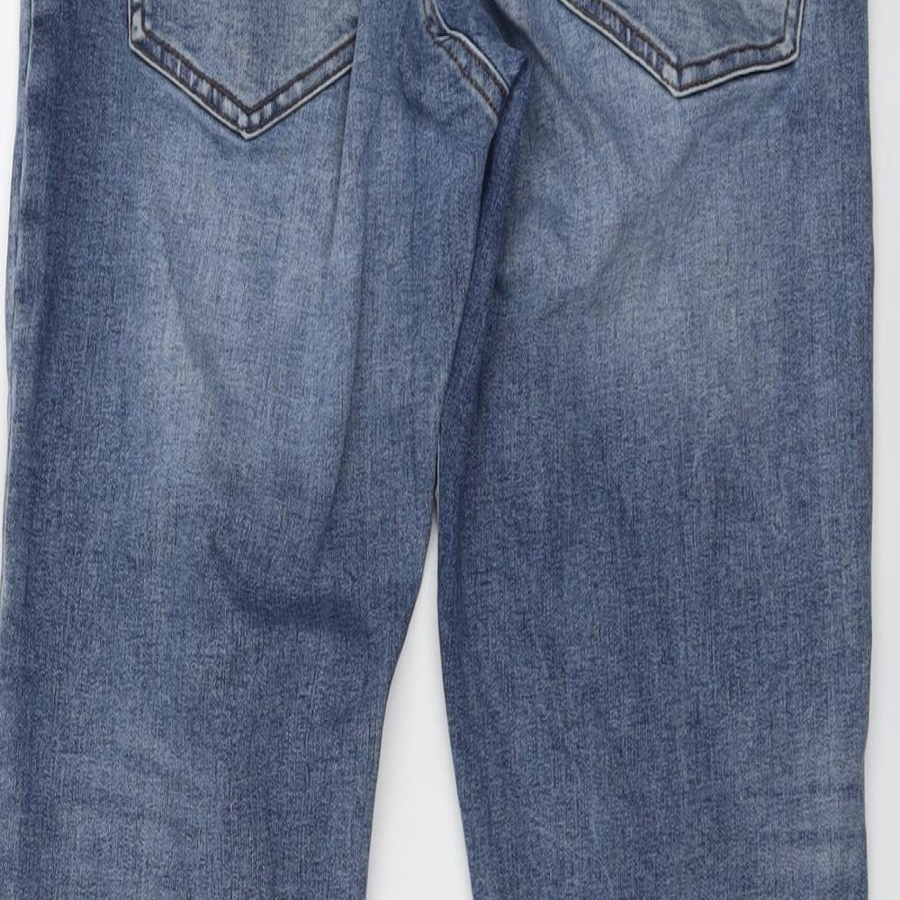 NEXT Mens Blue Cotton Straight Jeans Size 32 in L29 in Slim Button