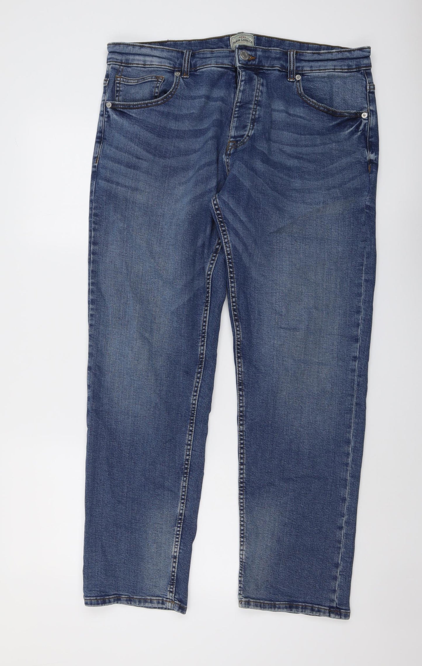 NEXT Mens Blue Cotton Straight Jeans Size 36 in L29 in Regular Button