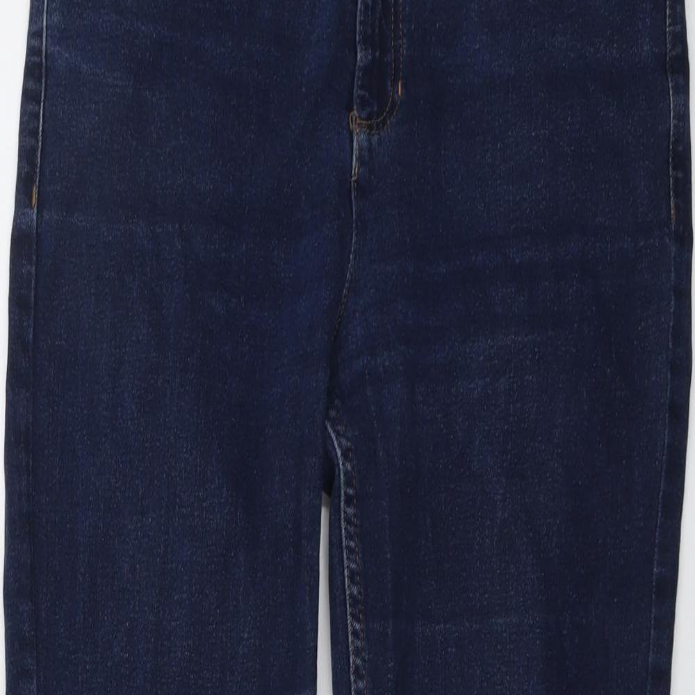 Marks and Spencer Womens Blue Cotton Straight Jeans Size 12 L29 in Regular Button