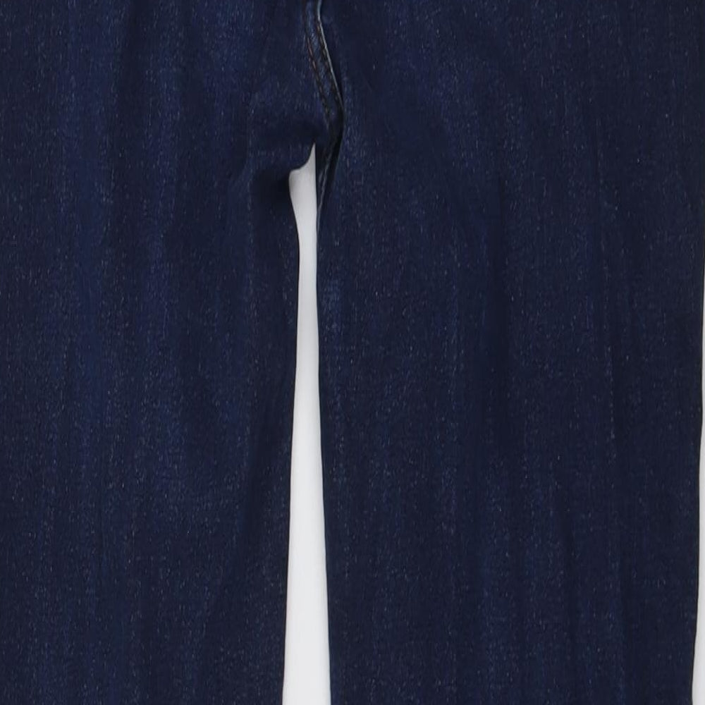Marks and Spencer Womens Blue Cotton Straight Jeans Size 12 L29 in Regular Button