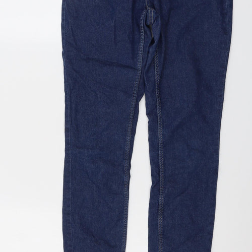 H&M Girls Blue Cotton Skinny Jeans Size 11-12 Years Regular Button