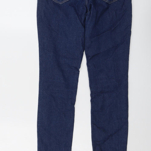 H&M Girls Blue Cotton Skinny Jeans Size 11-12 Years Regular Button