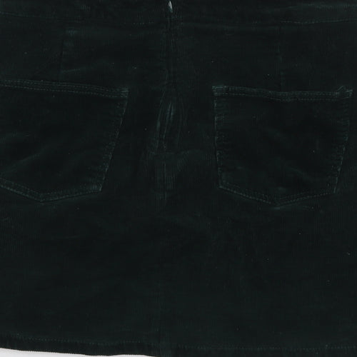 Dorothy Perkins Womens Green Cotton A-Line Skirt Size 10 Zip