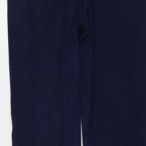 Per Una Womens Blue Cotton Straight Jeans Size 12 L25 in Regular Button