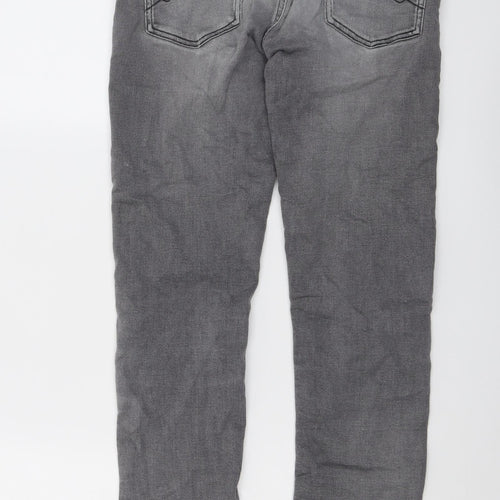Tommy Hilfiger Boys Grey Cotton Skinny Jeans Size 14 Years Regular Button