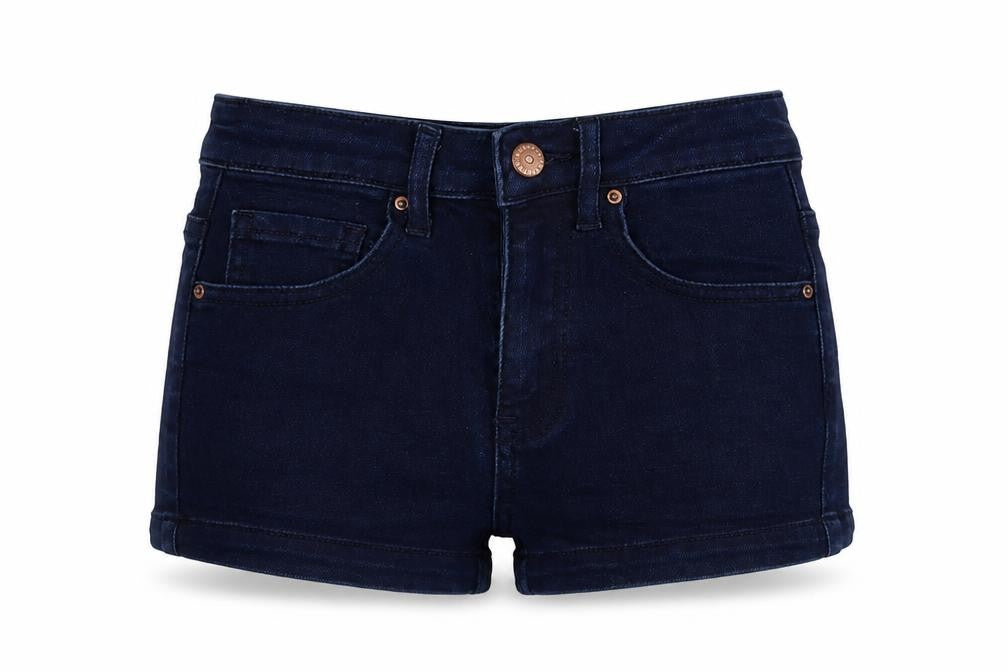 FOREVER 21 Womens Blue Cotton Hot Pants Shorts Size 25 in L3 in Regular Button