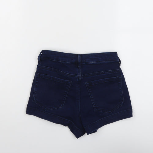 FOREVER 21 Womens Blue Cotton Hot Pants Shorts Size 25 in L3 in Regular Button