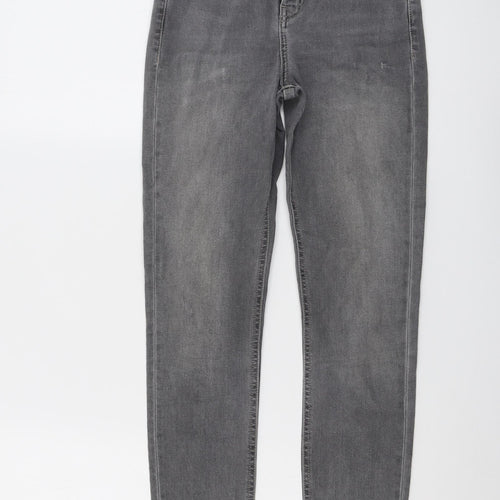 Topshop Womens Grey Cotton Skinny Jeans Size 25 in L27 in Regular Button