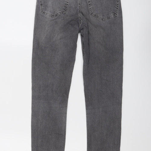 Topshop Womens Grey Cotton Skinny Jeans Size 25 in L27 in Regular Button