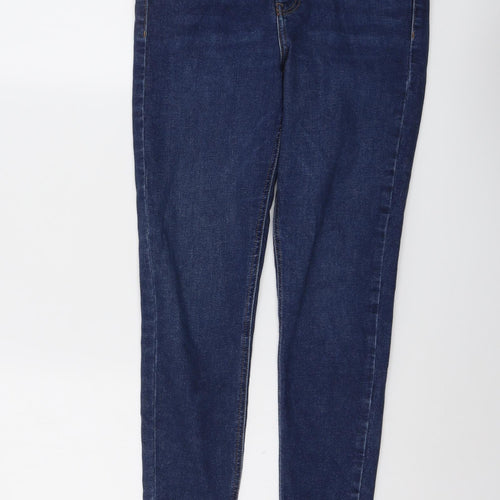 Topshop Womens Blue Cotton Skinny Jeans Size 28 in L26 in Regular Button