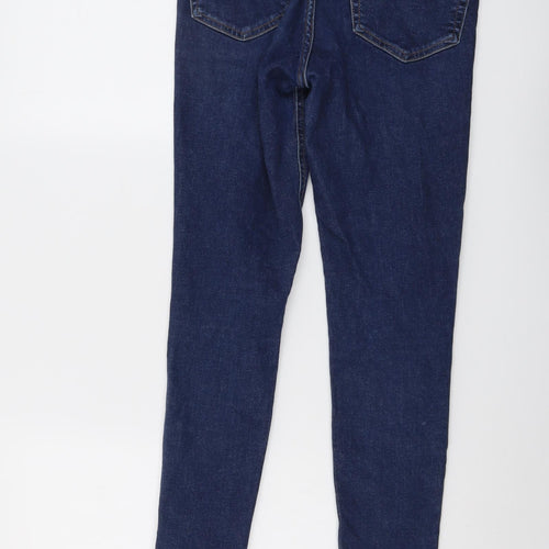 Topshop Womens Blue Cotton Skinny Jeans Size 28 in L26 in Regular Button