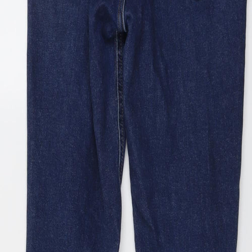 Topshop Womens Blue Cotton Skinny Jeans Size 28 in L26 in Regular Button