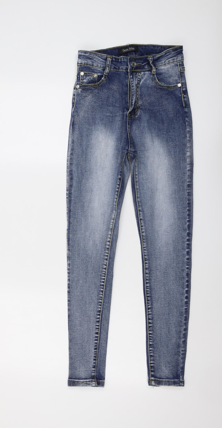 Denim Wise Womens Blue Cotton Skinny Jeans Size 8 L26 in Regular Button