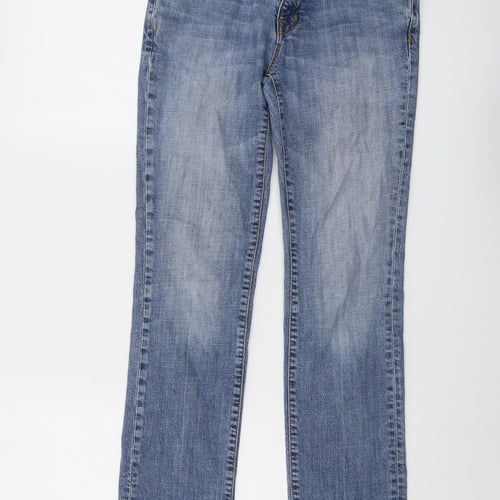 Gap Womens Blue Cotton Straight Jeans Size 26 in L28 in Regular Button