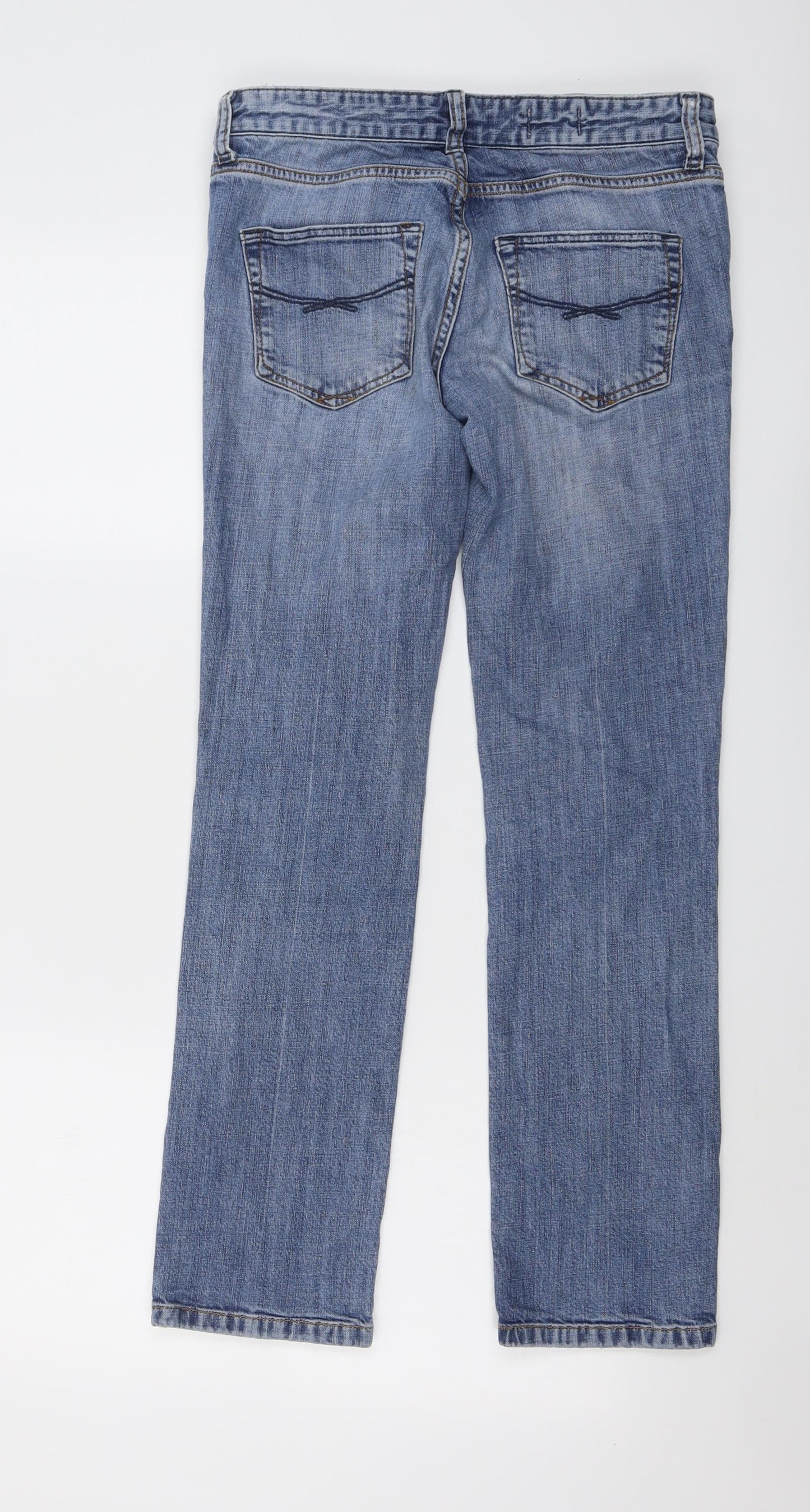 Gap Womens Blue Cotton Straight Jeans Size 26 in L28 in Regular Button