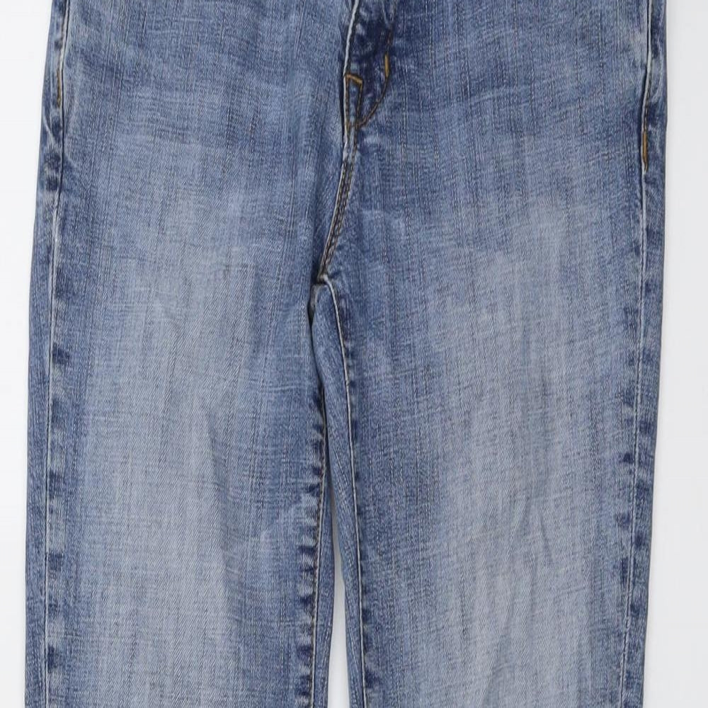 Gap Womens Blue Cotton Straight Jeans Size 26 in L28 in Regular Button