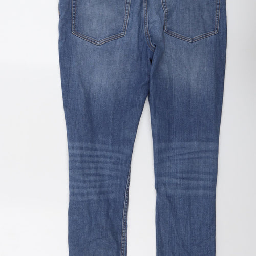 Marks and Spencer Boys Blue Cotton Tapered Jeans Size 14-15 Years Regular Button