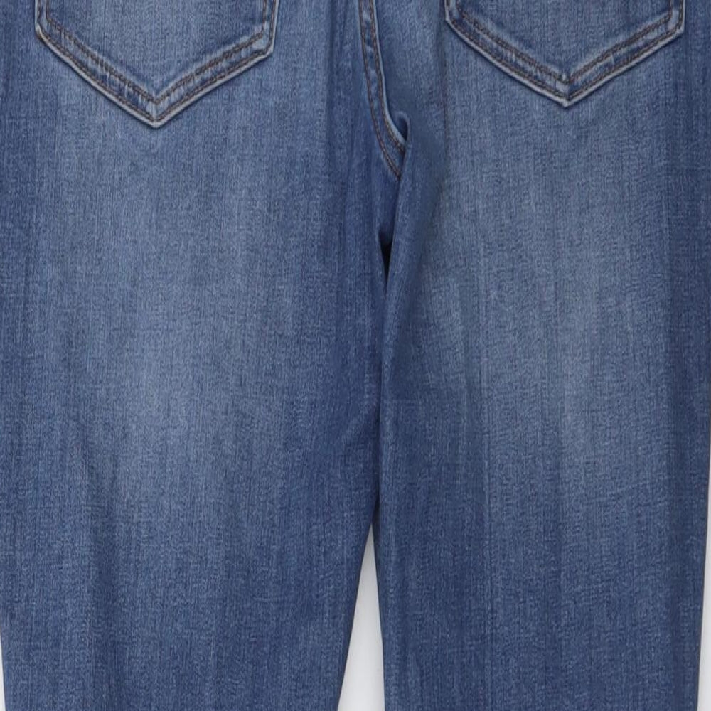 Marks and Spencer Boys Blue Cotton Tapered Jeans Size 14-15 Years Regular Button