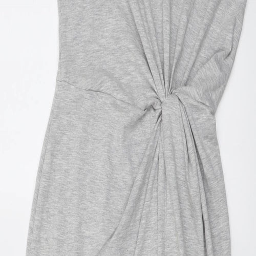 River Island Womens Grey Cotton T-Shirt Dress Size 10 Round Neck Pullover