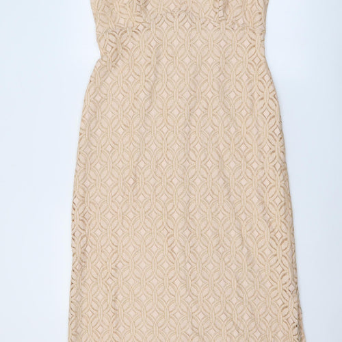 Joanna Hope Womens Pink Geometric Cotton Maxi Size 12 Round Neck Zip