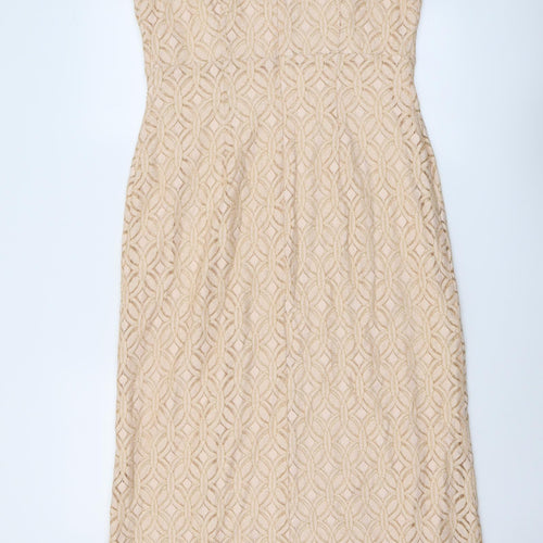 Joanna Hope Womens Pink Geometric Cotton Maxi Size 12 Round Neck Zip