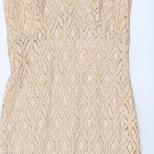 Joanna Hope Womens Pink Geometric Cotton Maxi Size 12 Round Neck Zip