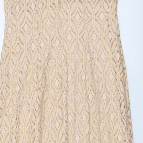 Joanna Hope Womens Pink Geometric Cotton Maxi Size 12 Round Neck Zip