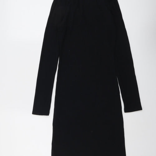 New Look Womens Black Polyester A-Line Size 4 Collared Pullover
