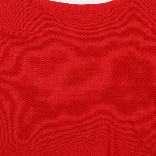 Isabella D. Womens Red Round Neck Acrylic Pullover Jumper Size M
