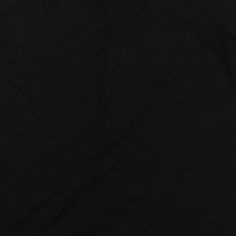 River Island Womens Black Round Neck Acrylic Pullover Jumper Size 6 - Cut Out Detail