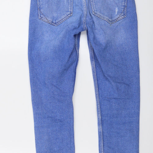 River Island Womens Blue Cotton Skinny Jeans Size 8 L27 in Regular Button