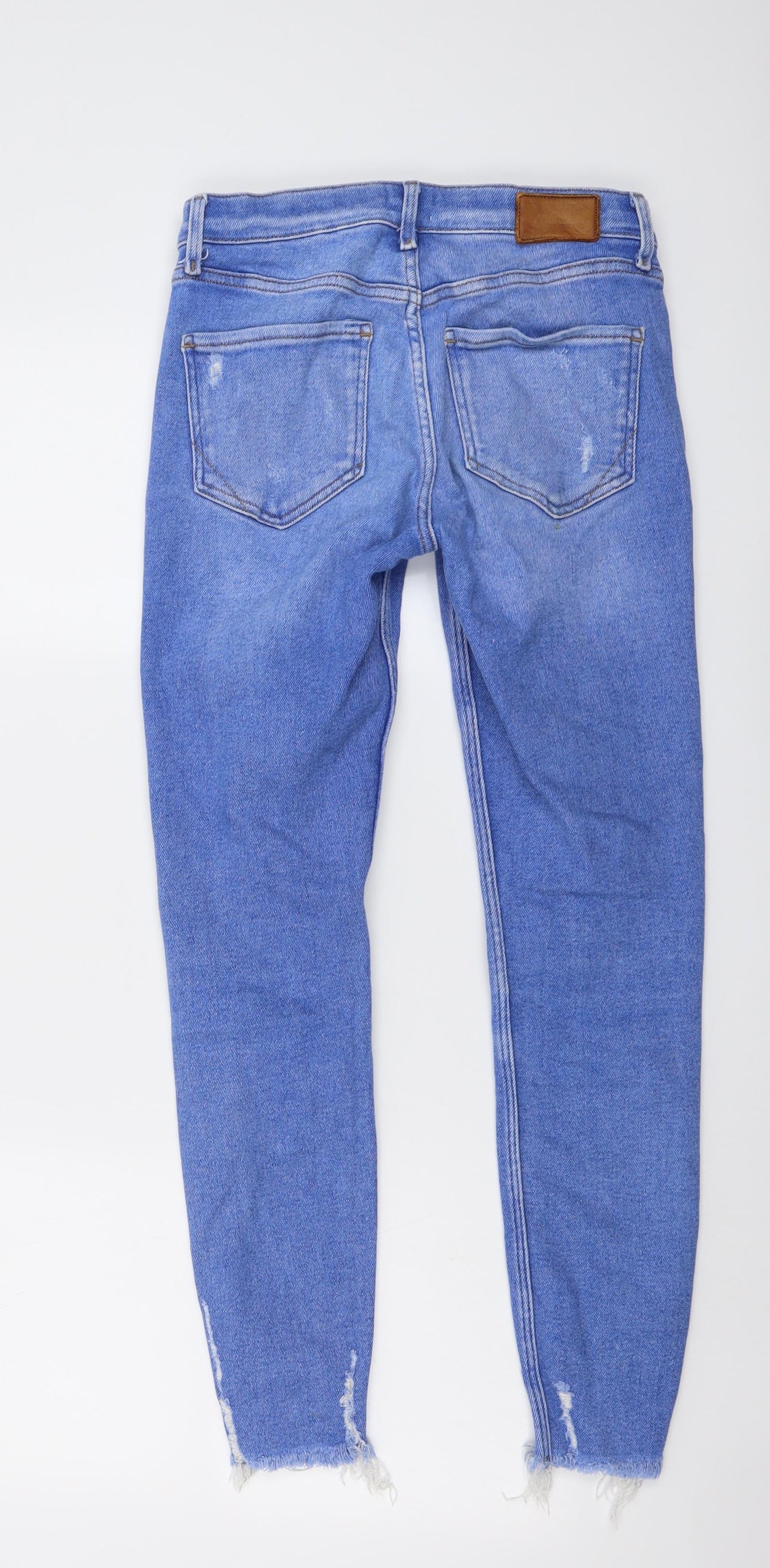 River Island Womens Blue Cotton Skinny Jeans Size 8 L27 in Regular Button