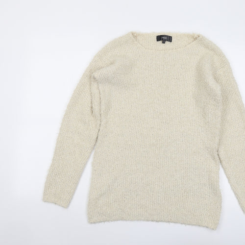 NEXT Womens Beige Round Neck Polyester Pullover Jumper Size 10