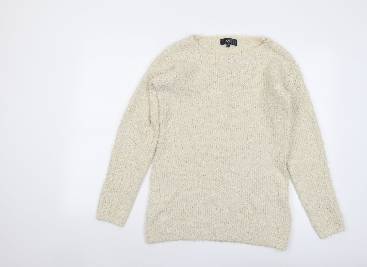 NEXT Womens Beige Round Neck Polyester Pullover Jumper Size 10