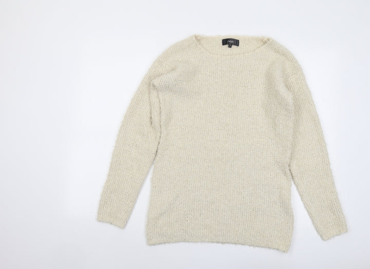 NEXT Womens Beige Round Neck Polyester Pullover Jumper Size 10