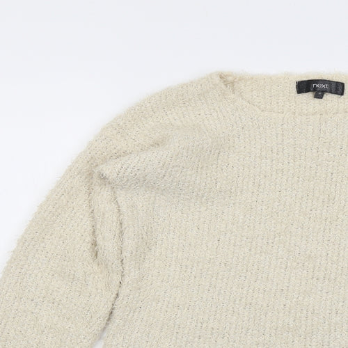 NEXT Womens Beige Round Neck Polyester Pullover Jumper Size 10