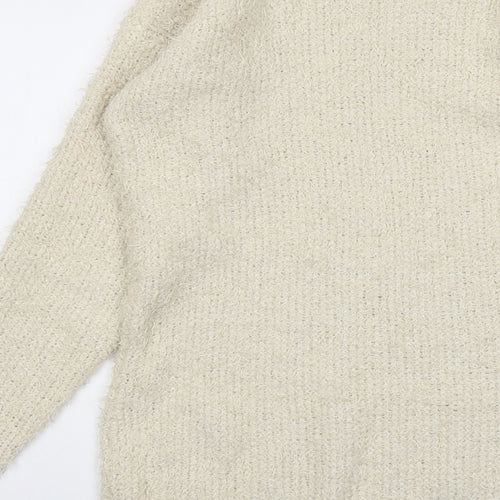 NEXT Womens Beige Round Neck Polyester Pullover Jumper Size 10