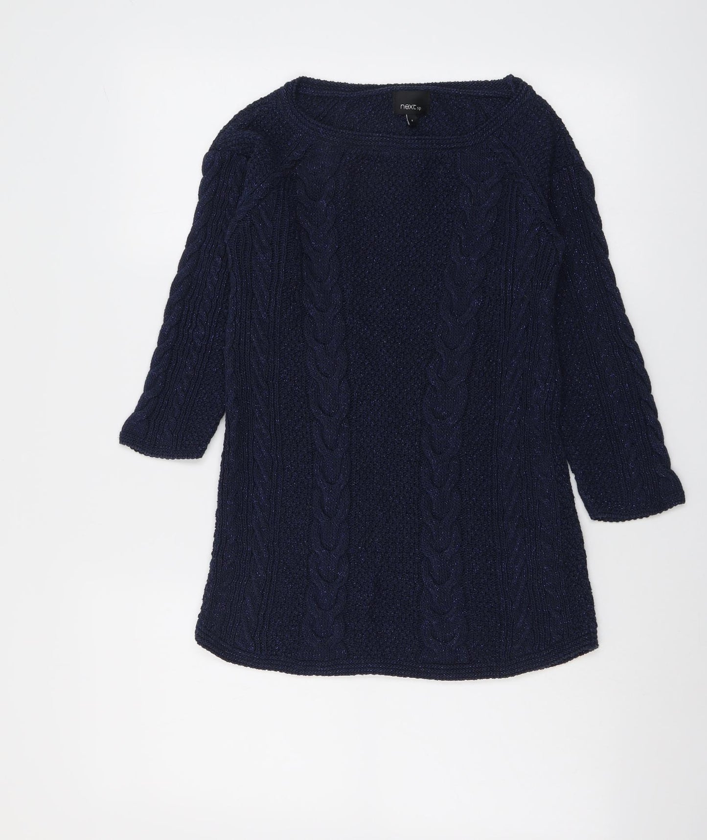 NEXT Womens Blue Boat Neck Cotton Pullover Jumper Size 8