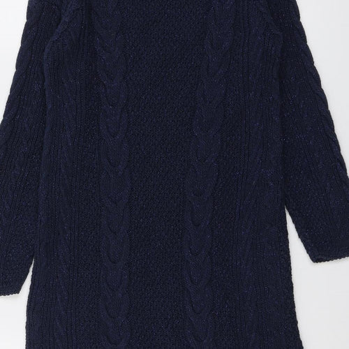 NEXT Womens Blue Boat Neck Cotton Pullover Jumper Size 8