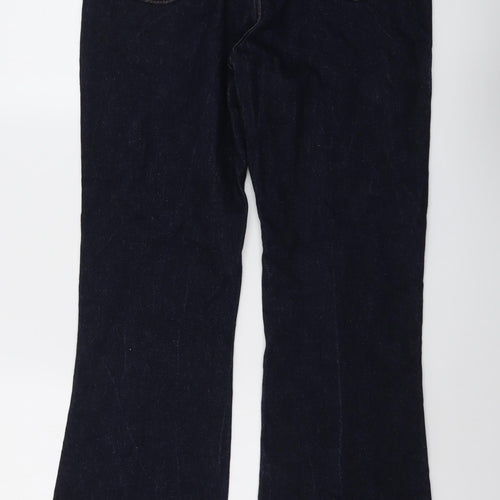Run & Fly Mens Blue Cotton Bootcut Jeans Size 34 in L32 in Regular Button
